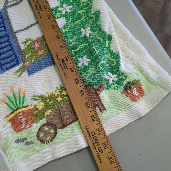 The Quacker Factory Sweater Cardigan 1x spring birdhouse Embroidered Grandma - Picture 7 of 8